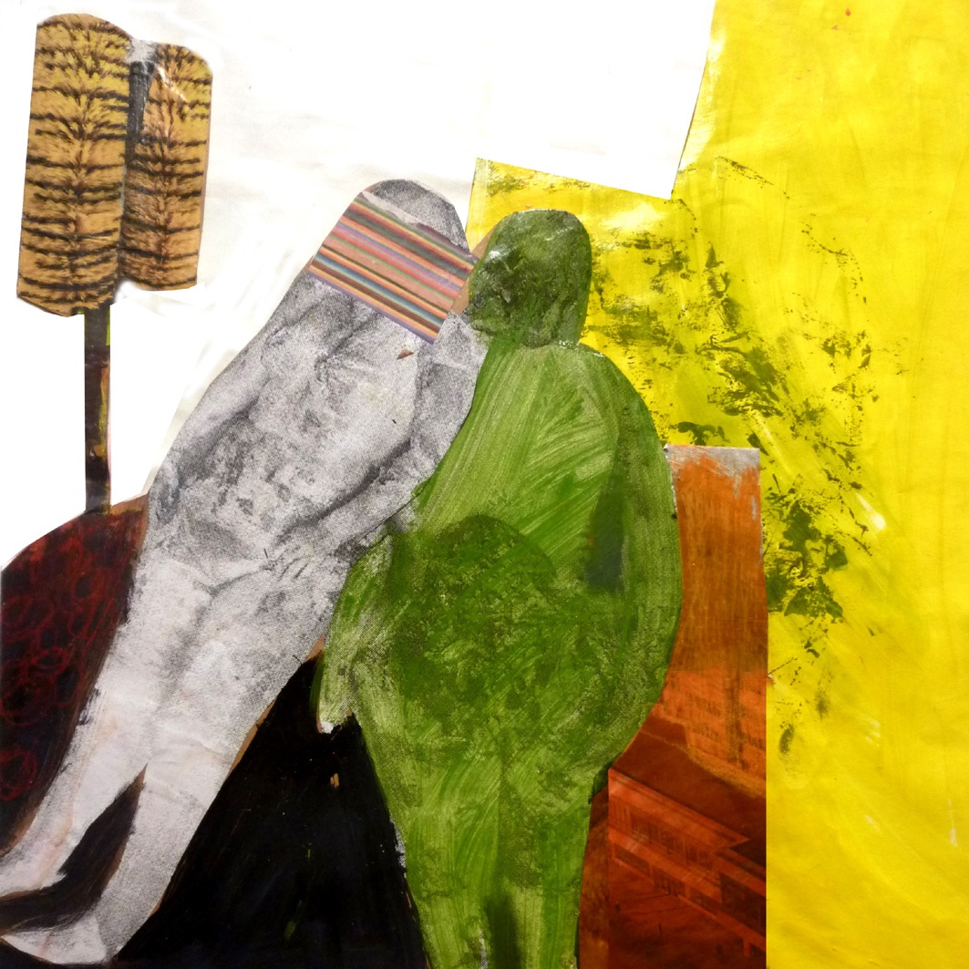 Zwei Frauen, Collage, 30 x 30 cm , 2013